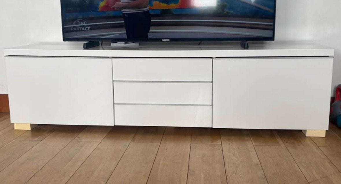 Meuble télé blanc ikea, Enlèvement, Comme neuf
