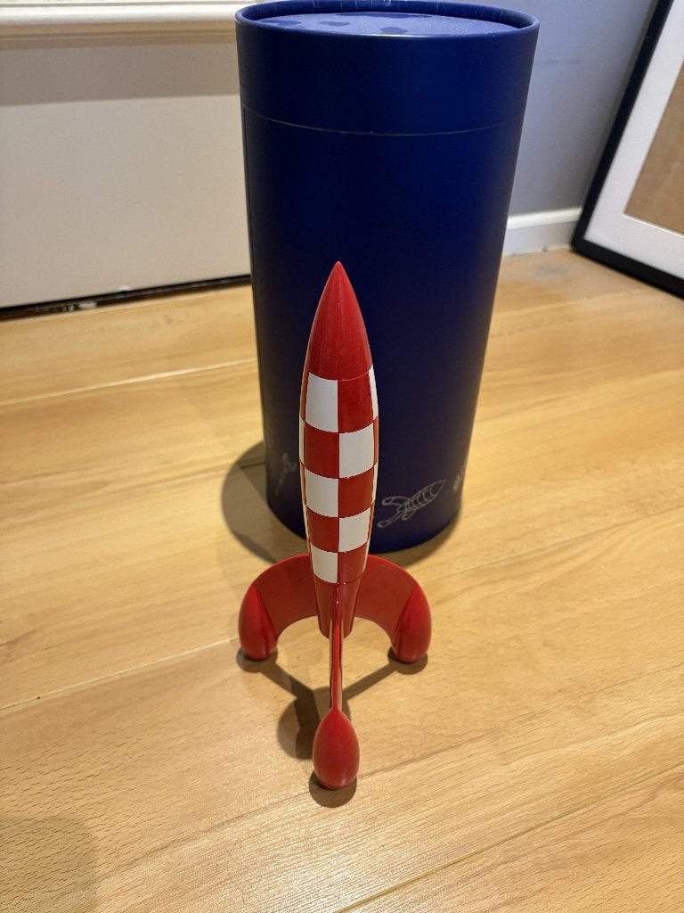 Fusée Tintin, 29 cm, Collections, Envoi, Tintin, Comme neuf, Statue ou Figurine