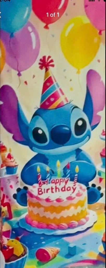 2D Door Banner, 1pc Stitch Birthday , 90x180 cm, Verzamelen, Ophalen, Nieuw