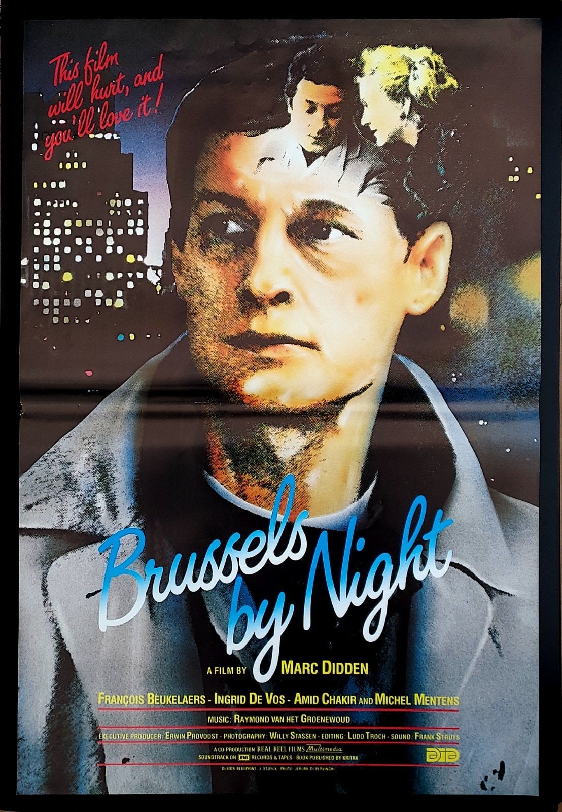 BRUSSELS BY NIGHT vintage 1983 poster Marc Didden, Verzenden