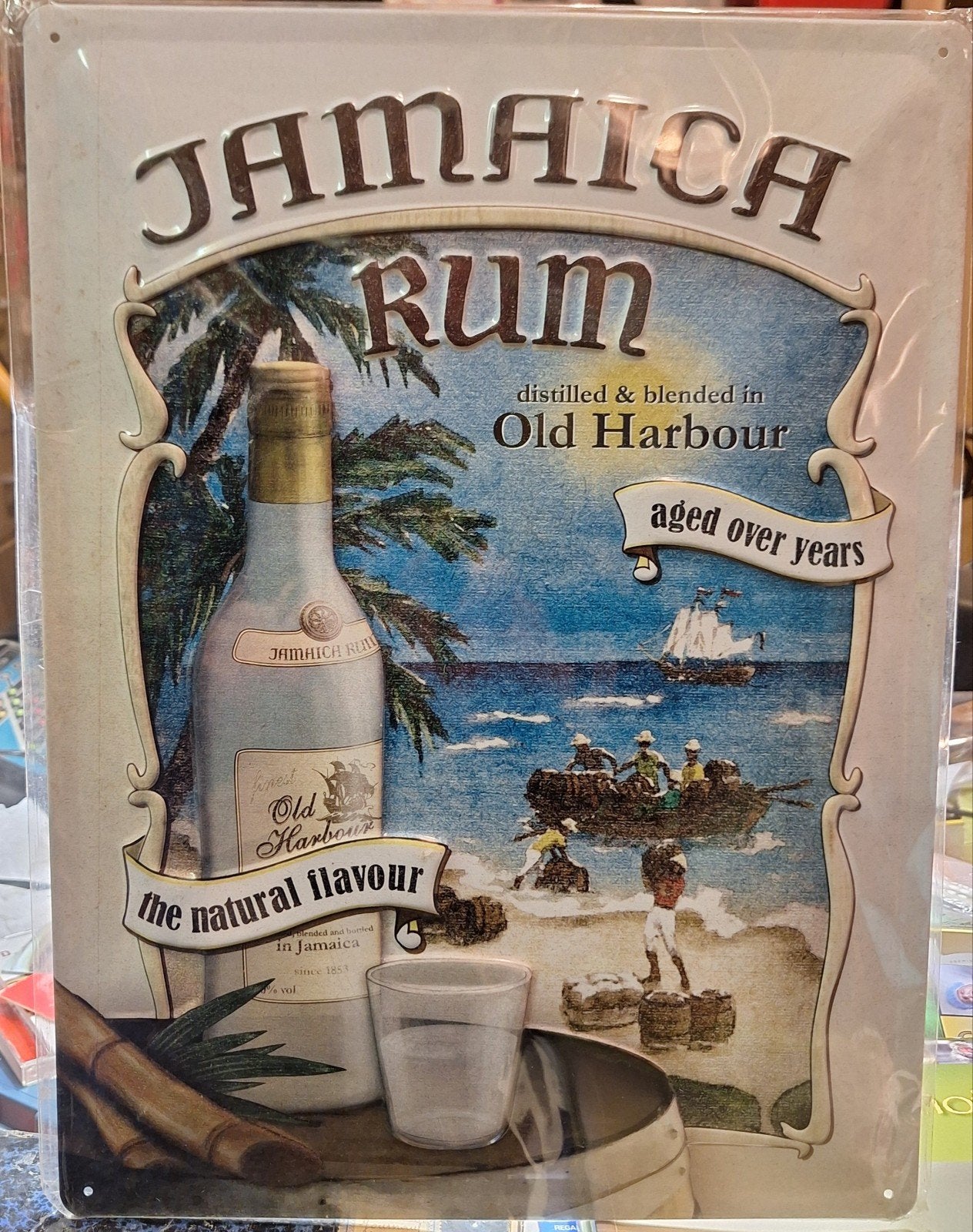 Plaque métallique vintage "Jamaica Rum ", Verzamelen, Merken en Reclamevoorwerpen