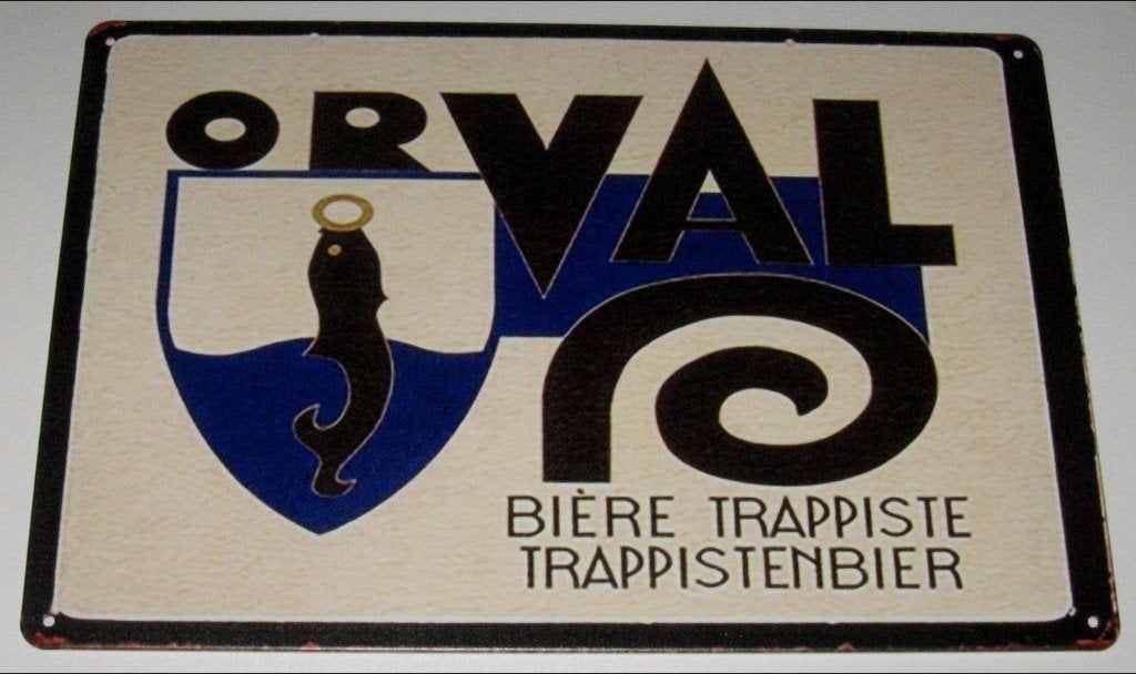 ORVAL BIER : Metalen Bord Logo Orval Trappistenbier, Verzamelen, Biermerken, Nieuw, Reclamebord, Plaat of Schild, Overige merken