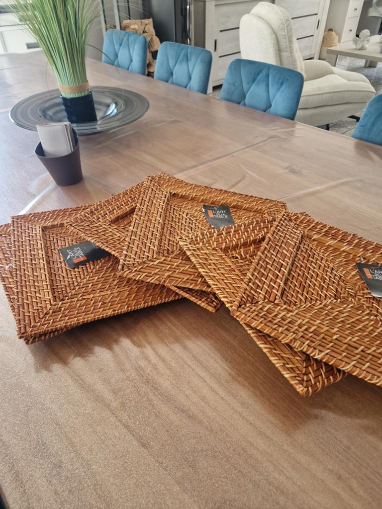 6 sous assiettes osier neufs, Enlèvement