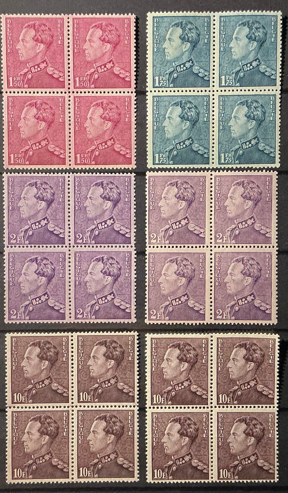 LOT 601. LÉOPOLD III. MNH. 6 blocs., Neuf, Enlèvement ou Envoi, Non oblitéré, Gomme originale