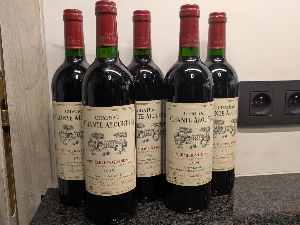 5x Château Chante Alouette 1995 – Saint-Émilion Grand Cru, Verzamelen, Wijnen, Nieuw, Rode wijn, Frankrijk, Ophalen