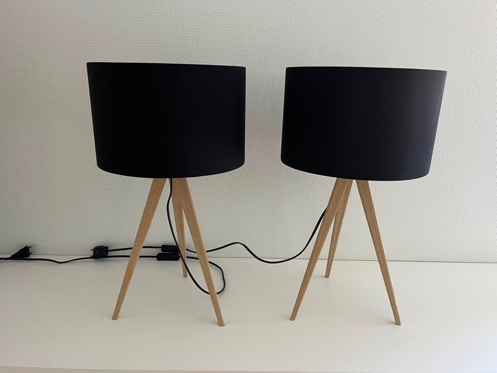 Set van 2 moderne tafellampen – Zeer nette staat, Autres styles, Bois, Enlèvement, Utilisé