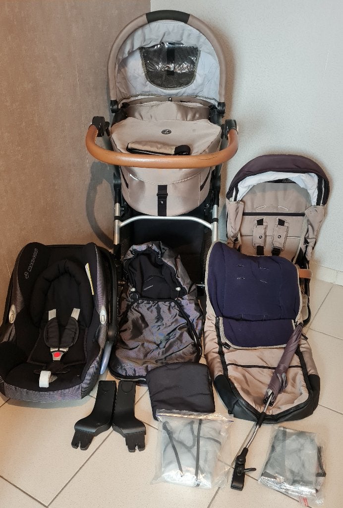 kinderwagen Musty Evo 3 in 1, Enfants & Bébés, Poussettes & Combinaisons, Utilisé, Poussette combi, Mutsy, Avec nacelle, Tige de poussée réglable
