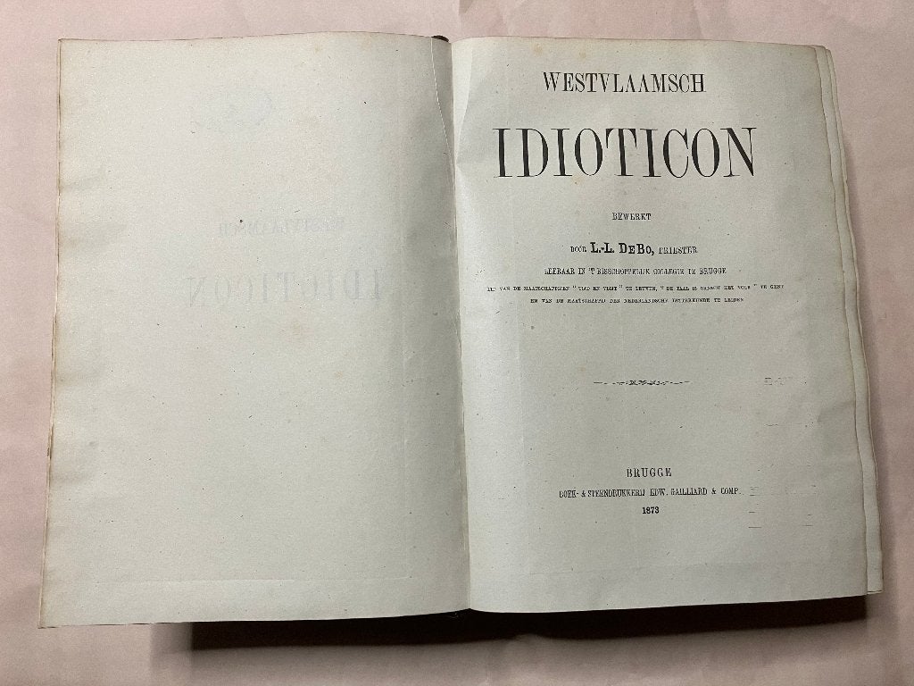Westvlaamsch Idioticon - 1873 ( L. - L. De Bo ) 1e uitgave, Enlèvement ou Envoi, Néerlandais, L.L. De Bo, Utilisé
