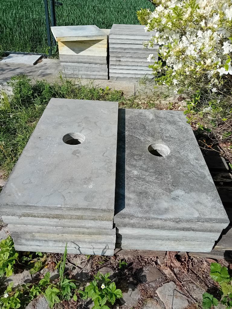 Blauwe hardsteen, Tuin en Terras, Tegels en Klinkers, Ophalen, Gebruikt, Overige typen, 5 tot 10 m²