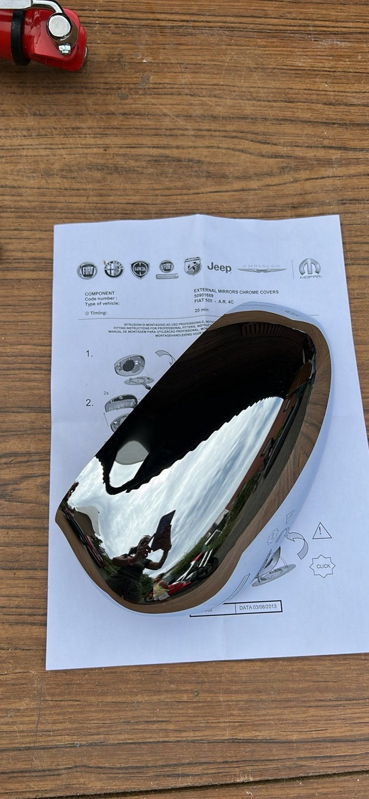 NEUF - Retro chromé pour Fiat 500 - côté passager, Enlèvement