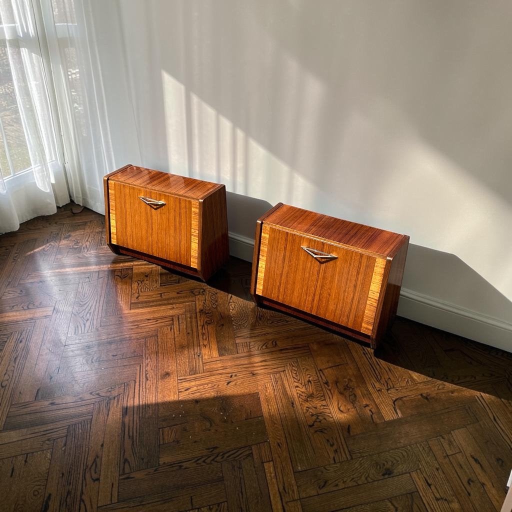 Paire de tables de nuits flottantes vintage, Maison & Meubles, Enlèvement, Utilisé