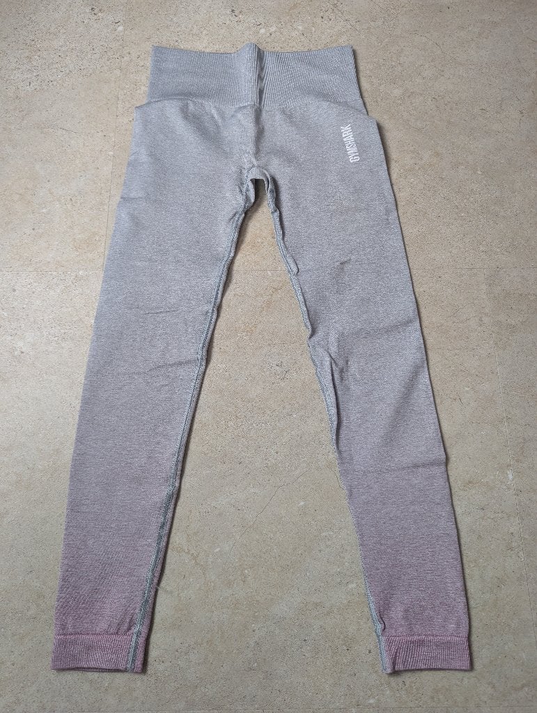 Legging Gymshark Gris/Rose, Gris, Comme neuf, Fitness ou Aérobic, Taille 34 (XS) ou plus petite