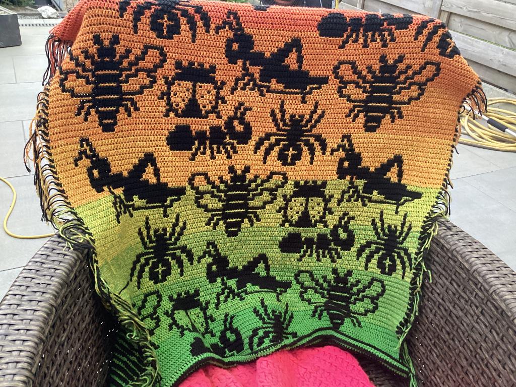 Gehaakte deken / wandkleed, Enlèvement ou Envoi, Neuf, Crochet, Aiguille