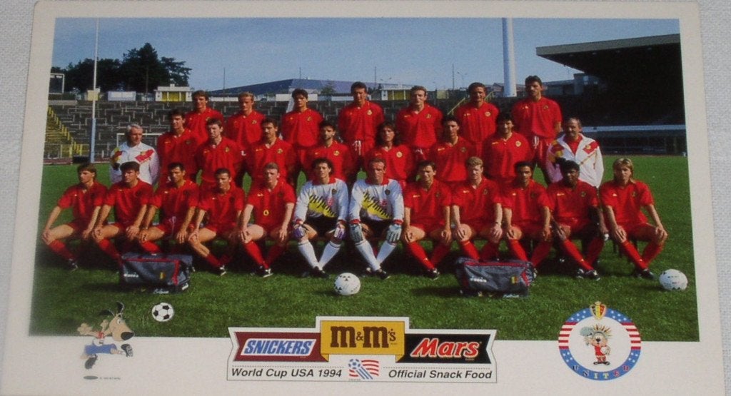 14 Postkaarten Rode Duivels WK Cup USA 1994., Verzamelen, Ophalen of Verzenden, Zo goed als nieuw, Spelerskaart