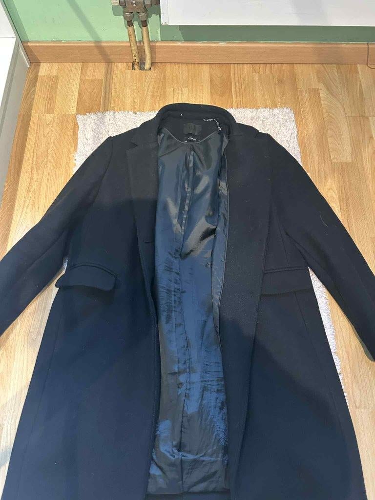 zwarte lange jas c&a maat 42, Kleding | Dames, Jassen | Winter, Ophalen of Verzenden, Zo goed als nieuw, Maat 42/44 (L)