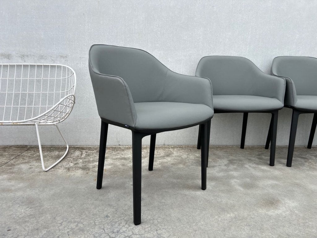 Sièges en cuir softshell Vitra, 4x, Maison & Meubles, Chaises, Comme neuf, Quatre, Synthétique, Cuir, Gris, Envoi