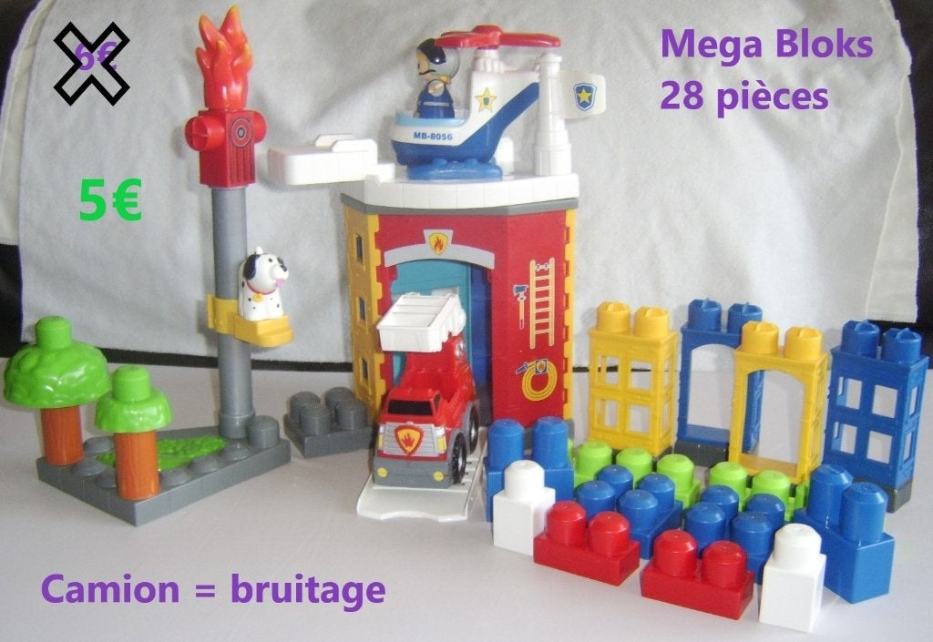 Jeu Caserne Police - Pompier (28 pièces) - MEGABLOKS, Enlèvement, Utilisé, Megabloks