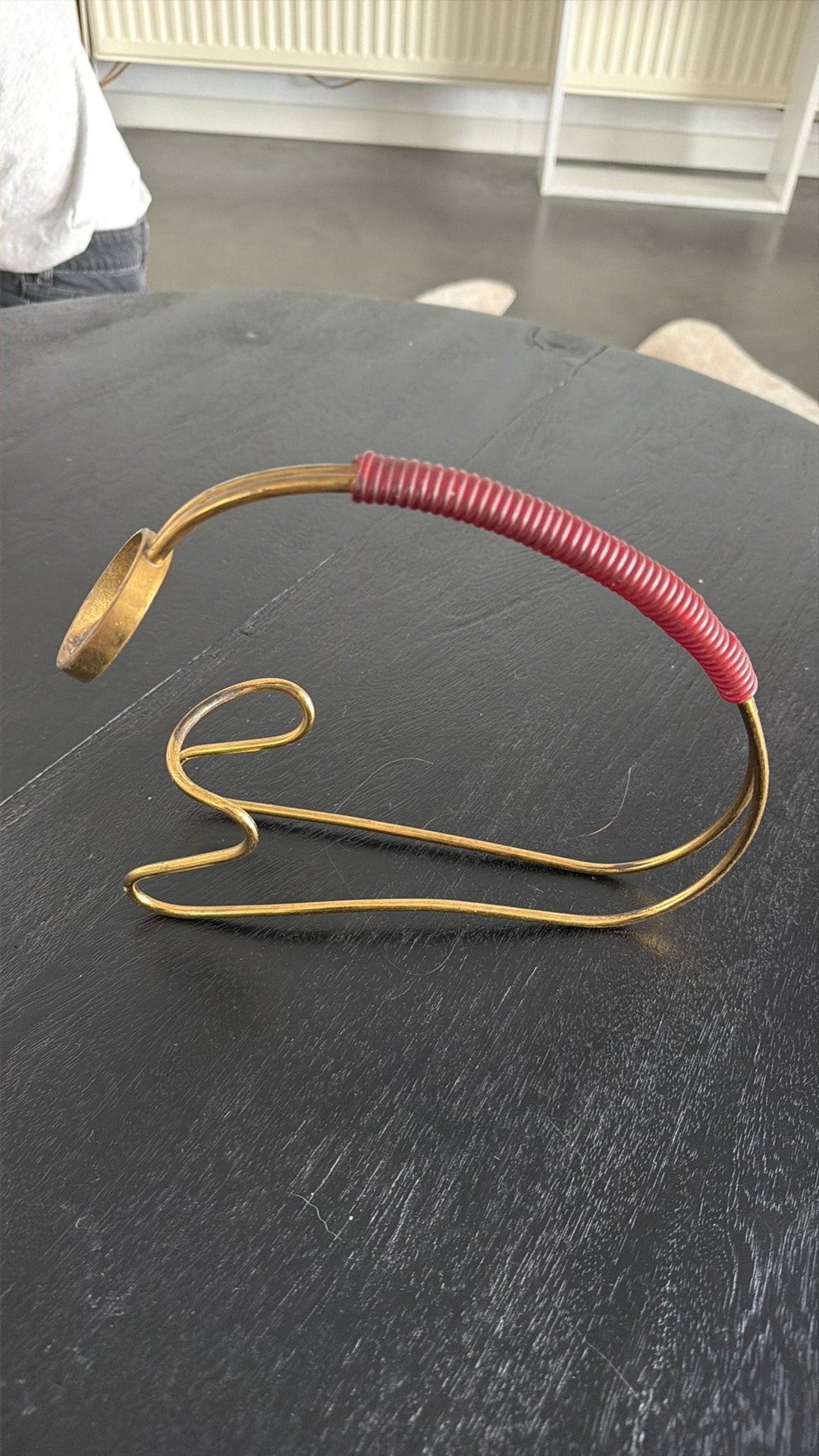 Vintage messing wijnfleshouder, Antiek en Kunst, Ophalen