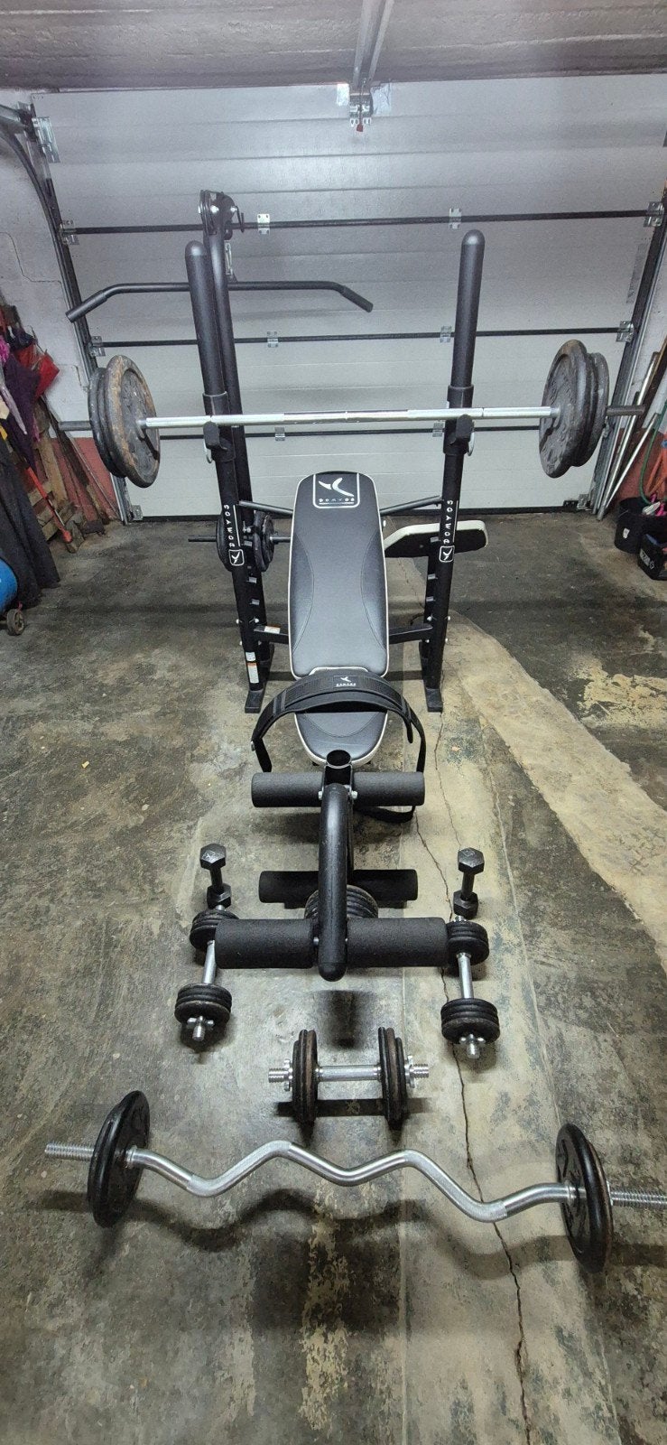 ️ Combiné de musculation complète – 132 kg de fonte – Prêt, Sports & Fitness, Enlèvement, Comme neuf, Jambes, Barre de traction