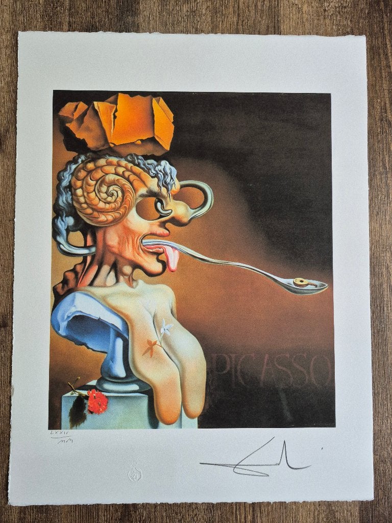 Salvador Dali Lithografie off set 50x65 cm. 65€, Antiquités & Art, Enlèvement ou Envoi, Lithographie