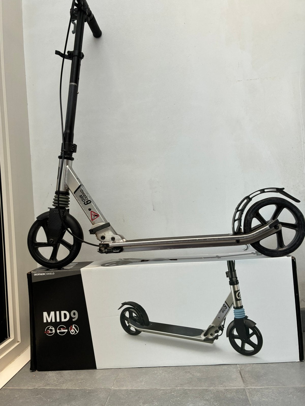 Kinderstep Oxelo mid9 grijs, Ophalen of Verzenden, Zo goed als nieuw, Gewone step