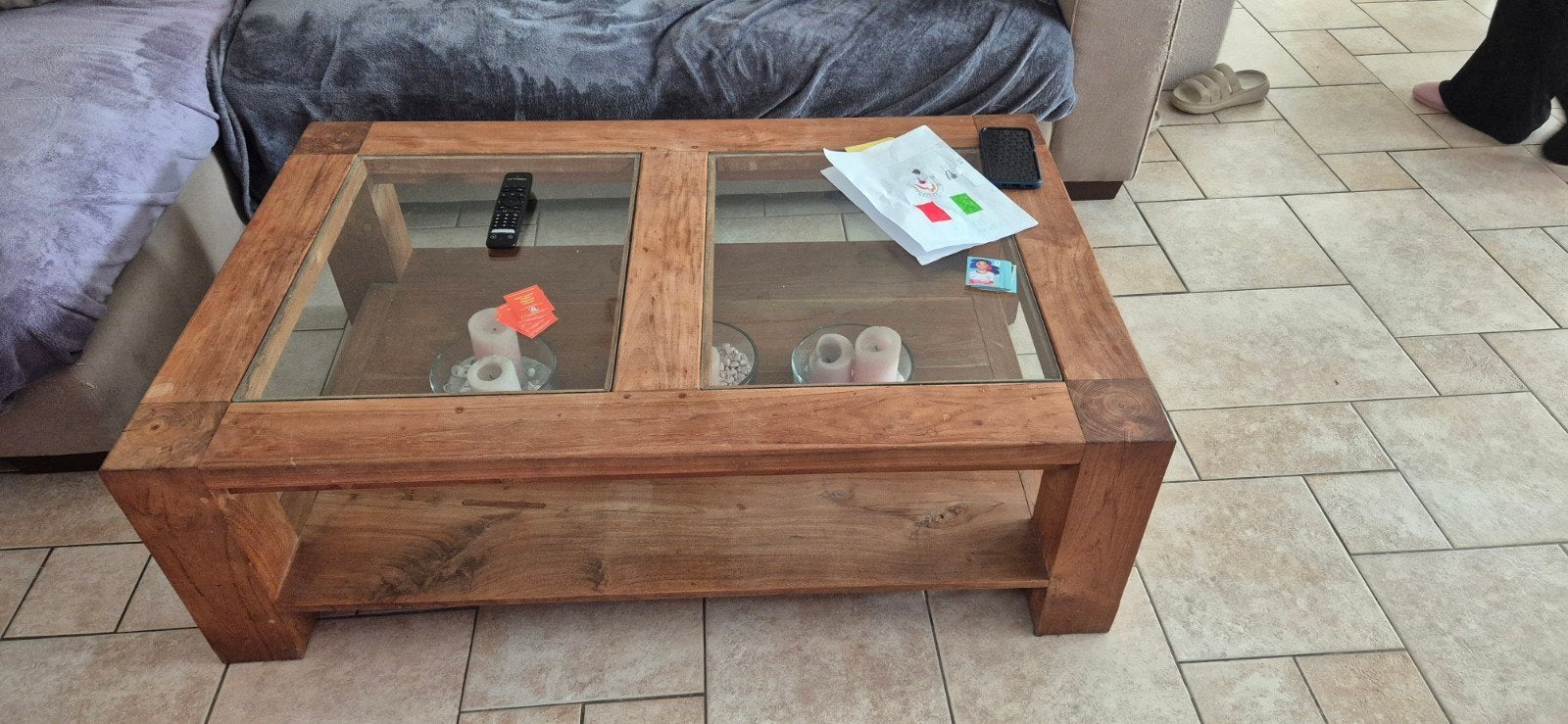 Teakhouten salon tafel, Huis en Inrichting, Tafels | Salontafels