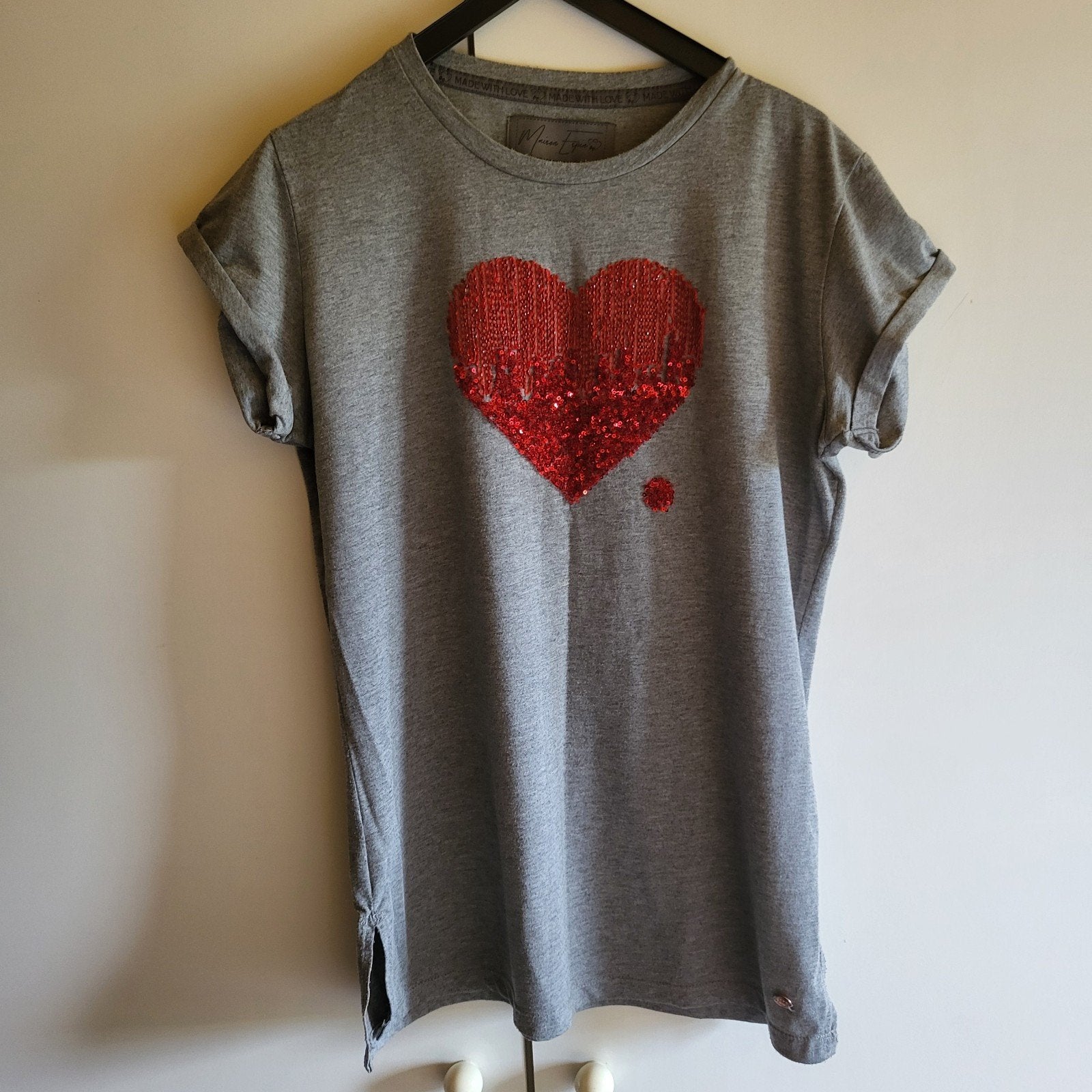 T-shirt dames merk Madam Espin mt L/XL als nieuw, Kleding | Dames, T-shirts, Ophalen of Verzenden, Grijs