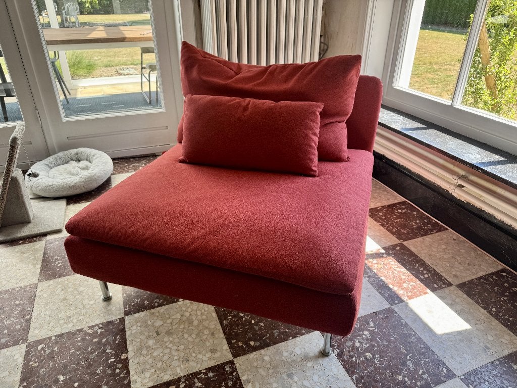 Zetel SÖDERHAMN - Tonerud rood - IKEA, Ophalen, Eenpersoons, 75 tot 100 cm, Zo goed als nieuw