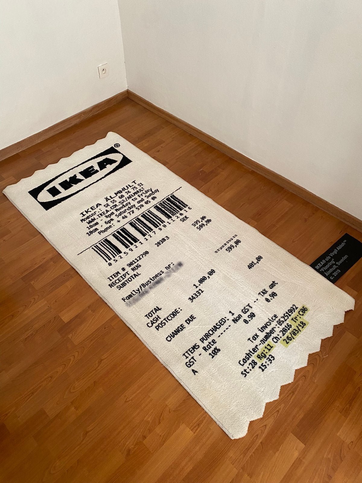 Ikea x Virgil Abloh Markerad receipt, Ophalen, Gebruikt, Minder dan 5 m², Zwart