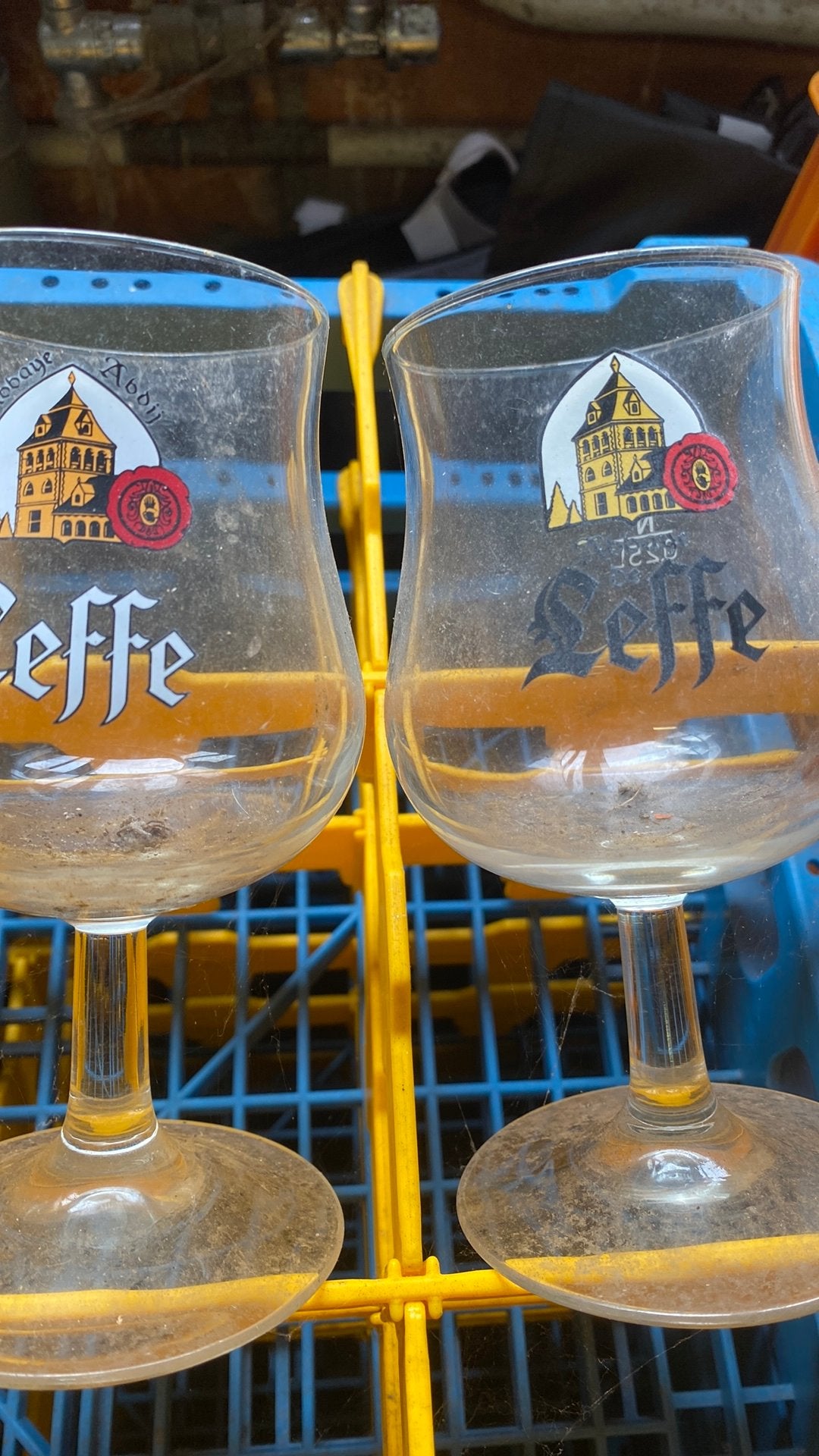 3 Oude leffe glazen, Verzamelen, Biermerken, Ophalen of Verzenden, Zo goed als nieuw, Leffe