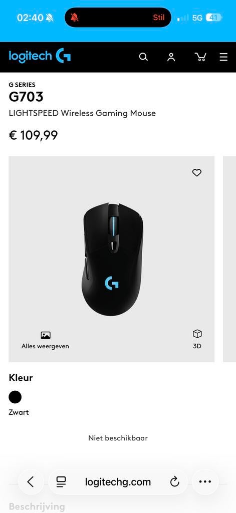 Gaming muis en toetsenbord, Informatique & Logiciels, Souris, Enlèvement, Comme neuf, Souris, Souris de gaming
