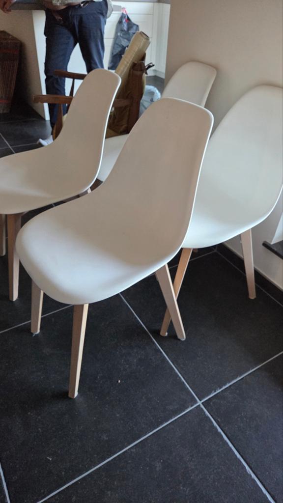6 witte, moderne stoelen, Gebruikt, Wit, Modern, Vijf, Zes of meer stoelen