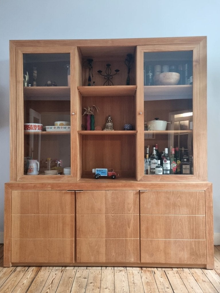 Rive Bleue „Akabar” vitrinekast/dressoir in massief teakhout, Ophalen, 200 cm of meer, Teakhout, 200 cm of meer