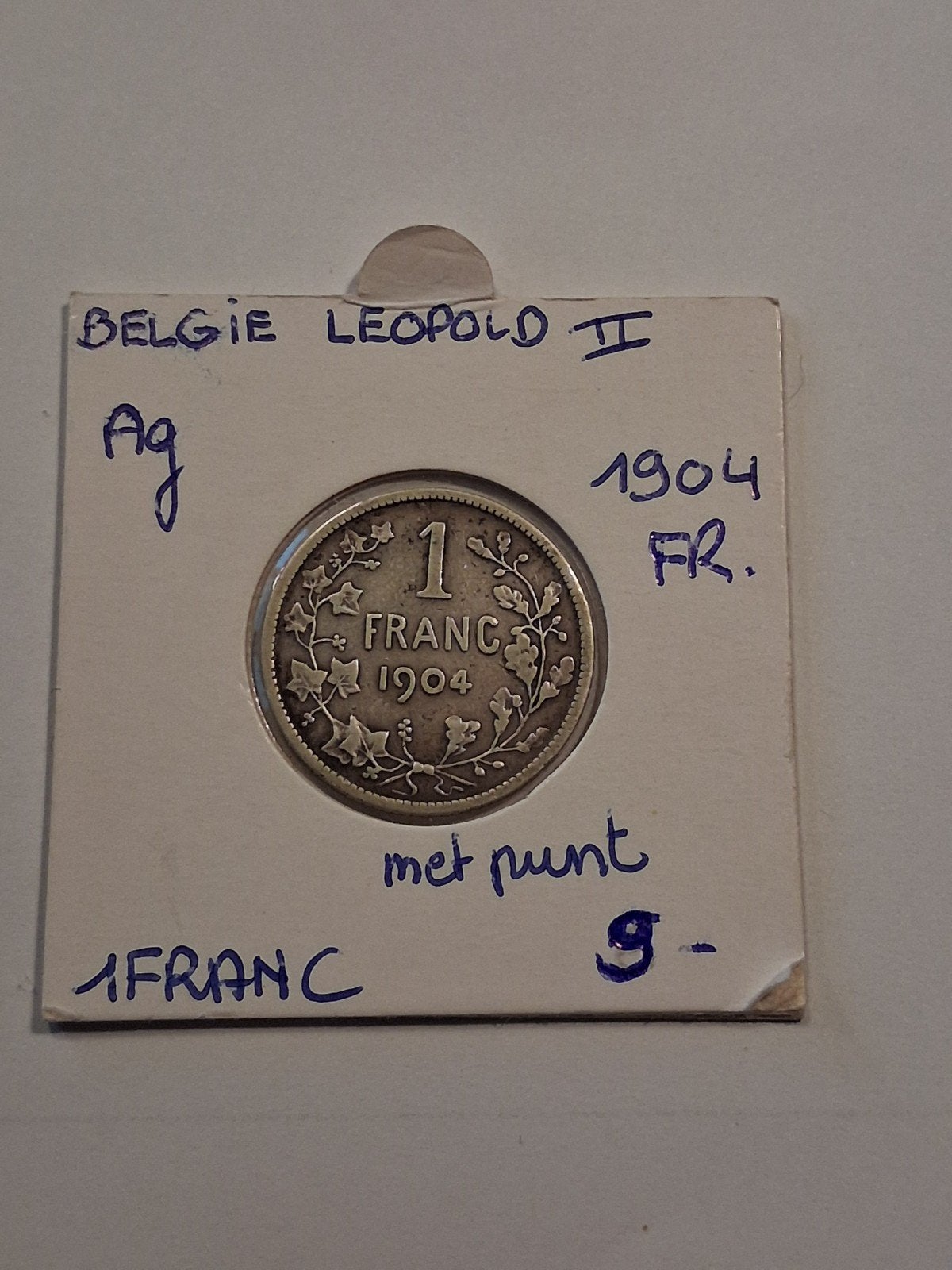belgie 1 fr 1904 fr AG MET PUNT, Ophalen of Verzenden