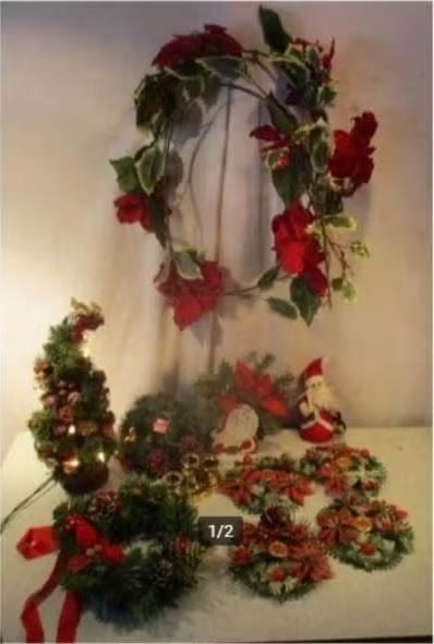 Mooie Partij van Kerstkransen en ander kerstmateriaal, Diversen, Kerst, Ophalen of Verzenden, Zo goed als nieuw