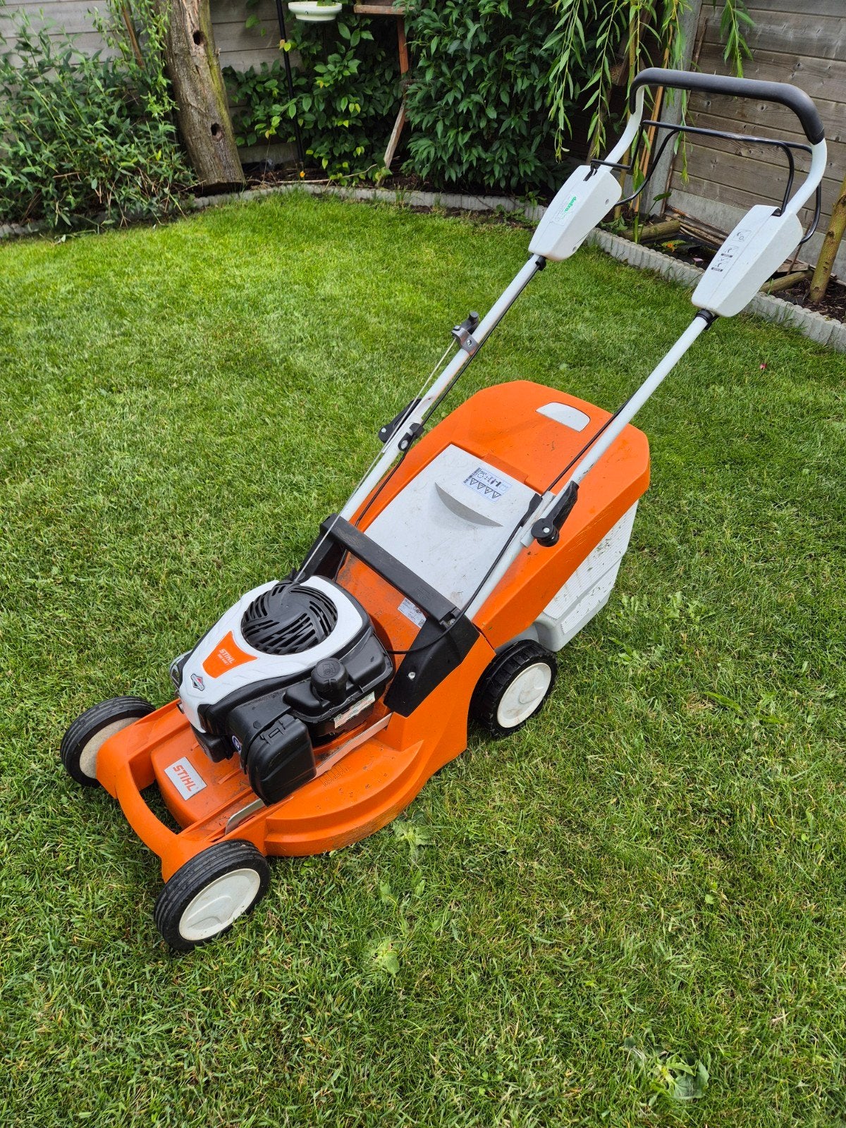 Stihl grasmaaier RM 448 T  met mulchmes, Tuin en Terras, Ophalen, Cirkelmaaier, Stihl, Gebruikt