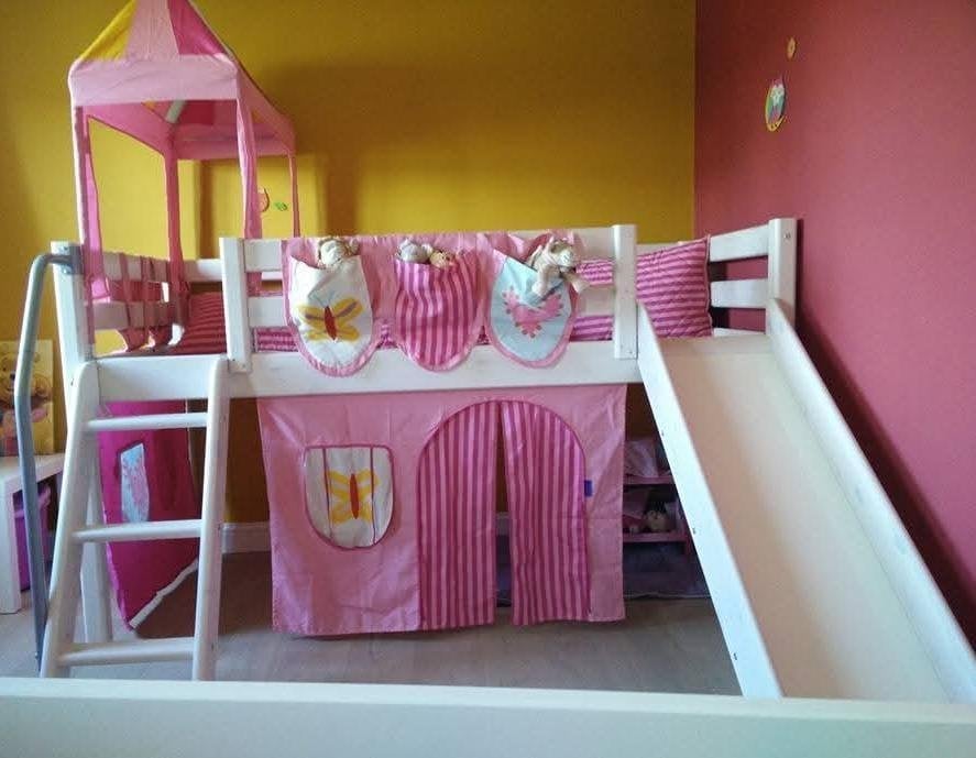 Kwalitatieve Flexa halfhoogslaper met glijbaan, Kinderen en Baby's, Ophalen, Zo goed als nieuw, Halfhoogslaper
