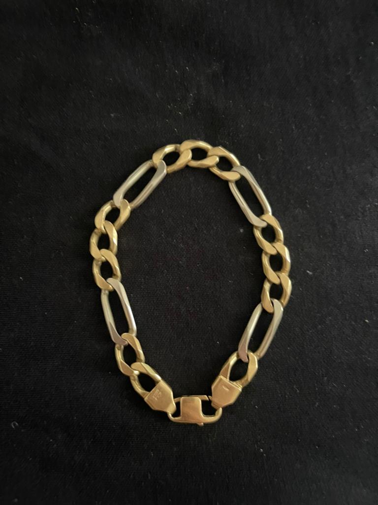 Armband Figaro 18 k goud, Handtassen en Accessoires, Armbanden, Ophalen, Zo goed als nieuw, Wit, Goud