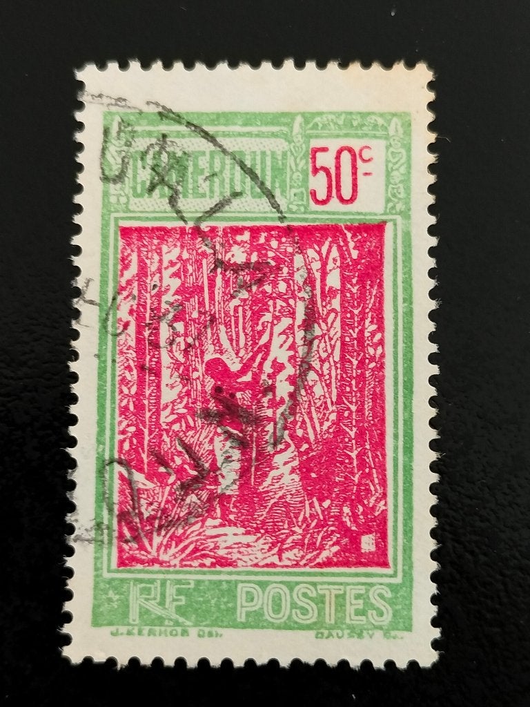 Kameroen 1925 - oogst van caoutchouc, Postzegels en Munten, Postzegels | Afrika, Verzenden, Overige landen, Gestempeld