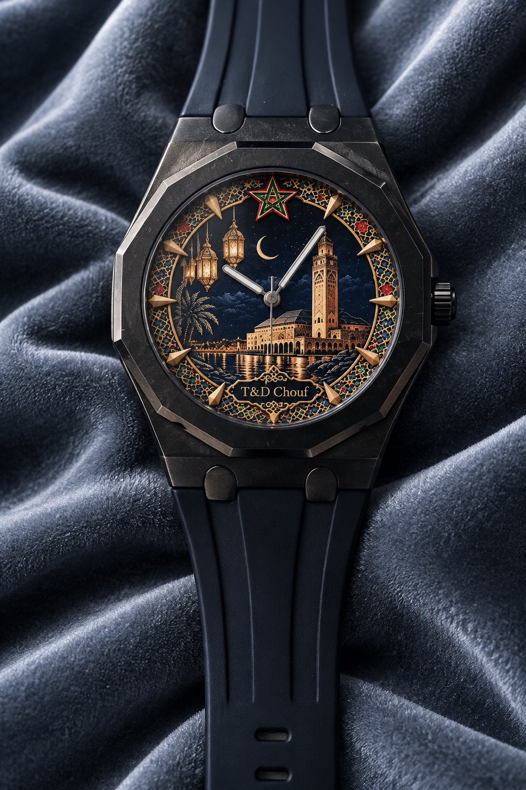 Marokkanse design horloge zwart, Ophalen of Verzenden, Zo goed als nieuw, Goud