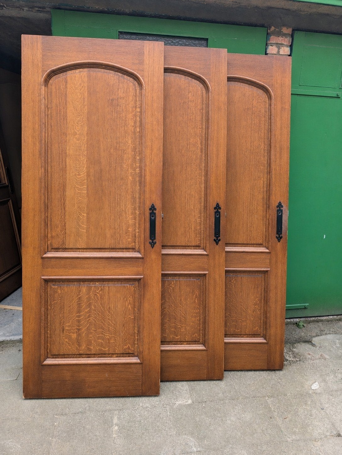 Portes intérieures en chêne massif avec serrures, charnières, Enlèvement, 80 à 100 cm, Bois, 200 à 215 cm