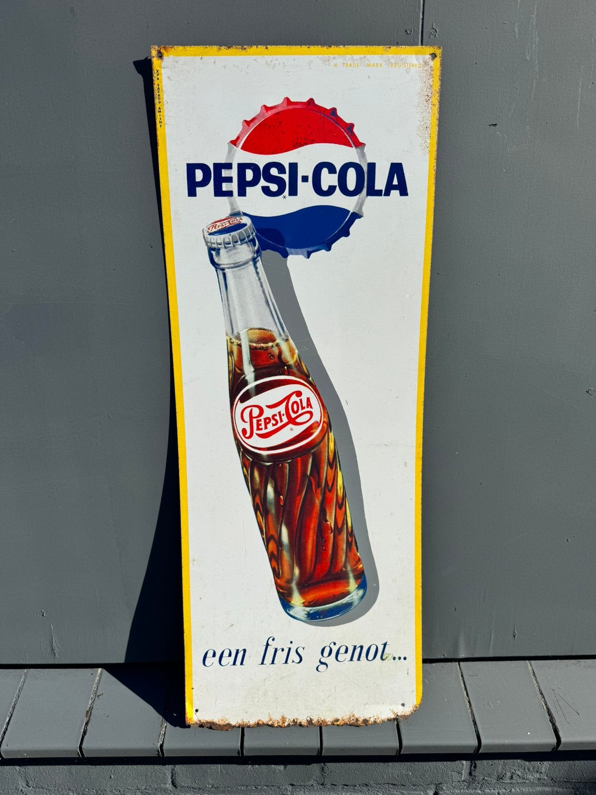 Vintage Pepsi Cola oud reclamebord, Reclamebord, Gebruikt, ., Ophalen of Verzenden