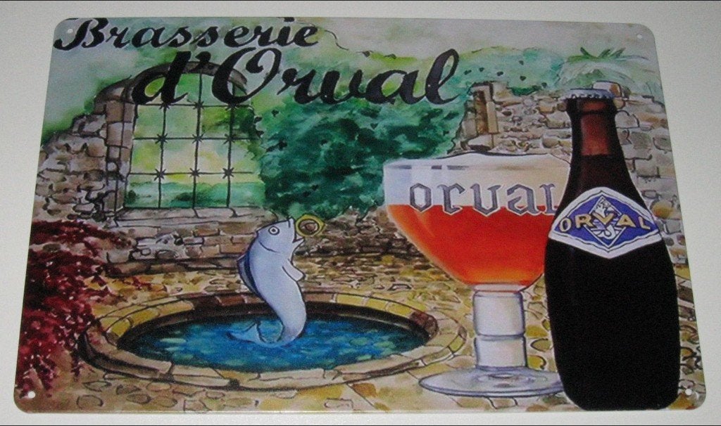 ORVAL : Metalen Bord Orval Trappistenbier Brasserie d´Orval, Verzamelen, Biermerken, Verzenden, Nieuw, Reclamebord, Plaat of Schild