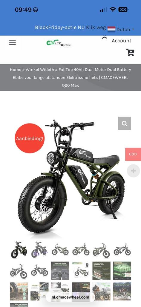 Cmacewheel fatbike Q20MAX en koersfiets dames decathlon, Fietsen en Brommers, Ophalen, Nieuw, 50 km per accu of meer, Overige merken