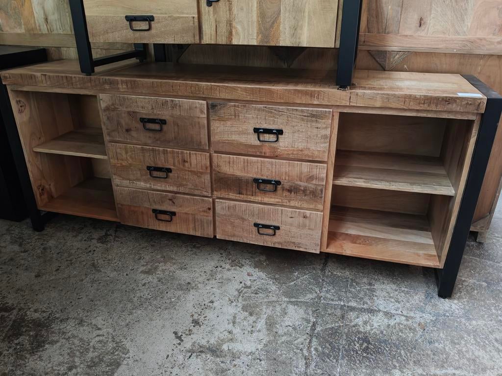 Open dressoir mangohout (outlet), Huis en Inrichting, Ophalen, Nieuw