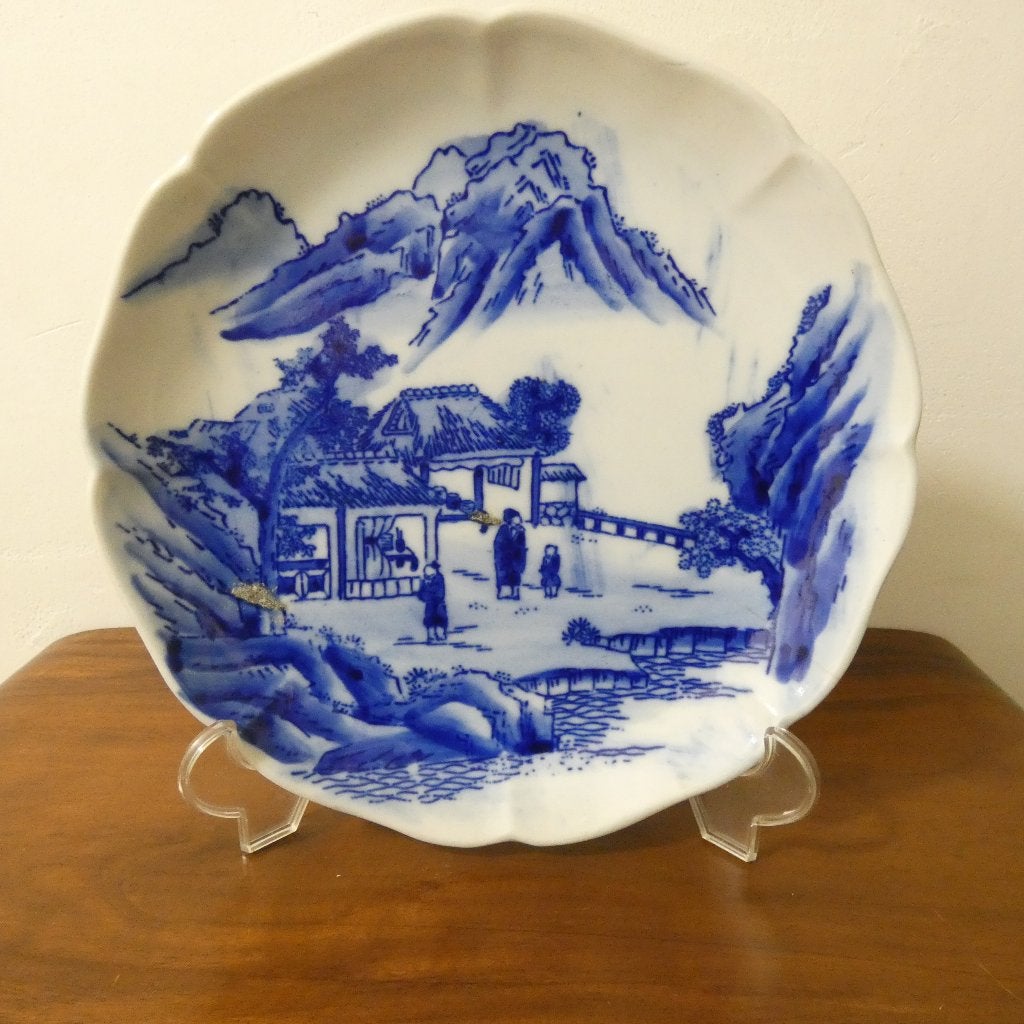 Antiek Chinees Blauw-Wit Porseleinen Schotel [1582], Ophalen of Verzenden