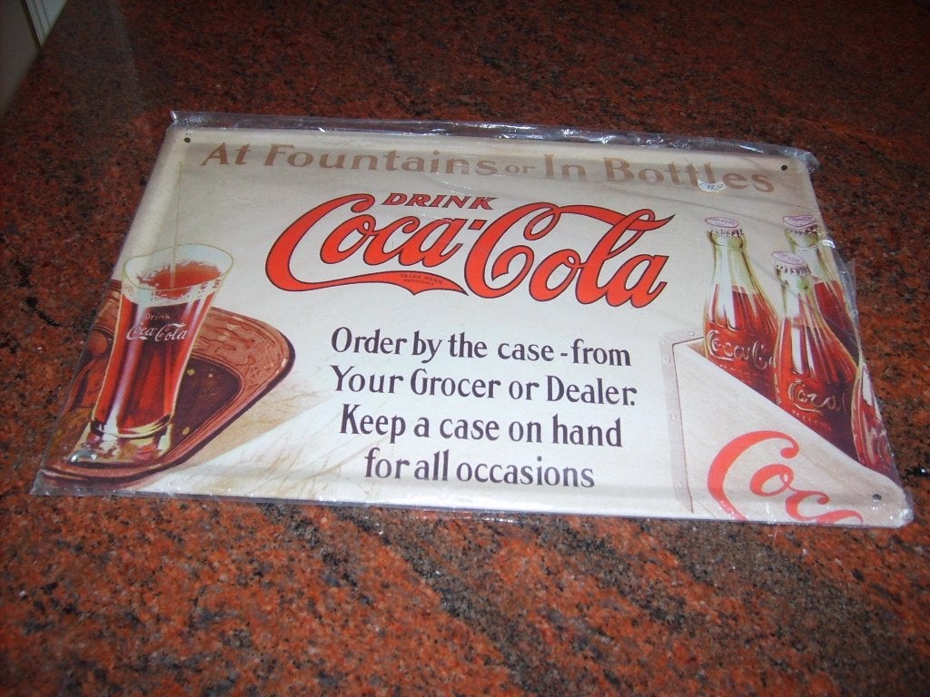 Reclamebord - plakkaat van Coca Cola 20 x 30 cm, Verzamelen, Ophalen of Verzenden, Zo goed als nieuw, Reclamebord