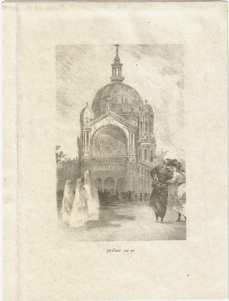 Henri Patrice Dillon litho "Koepelkerk", Antiquités & Art, Original, Enlèvement, Autres sujets, Lithographie