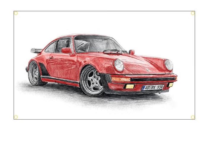 Grote vlaggen Vintage sportwagens getekend (150x90cm), Ophalen of Verzenden, Nieuw