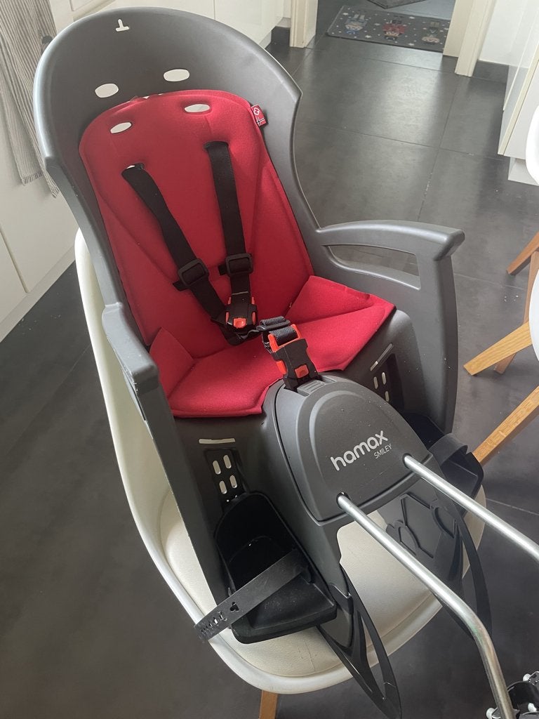 Fietsstoeltje, 0 à 18 kg, Repose-pieds, Comme neuf, Enlèvement